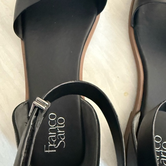 Franco Sarto Black Leather Sandals Womens size 13 M Preowned - Picture 6 of 9